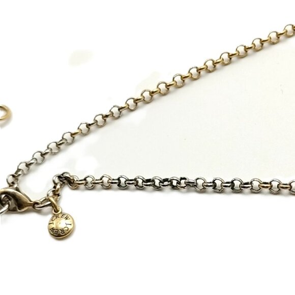 J. Crew Ivory Color Floral Statement Necklace Gold Tone Chain - Picture 12 of 12